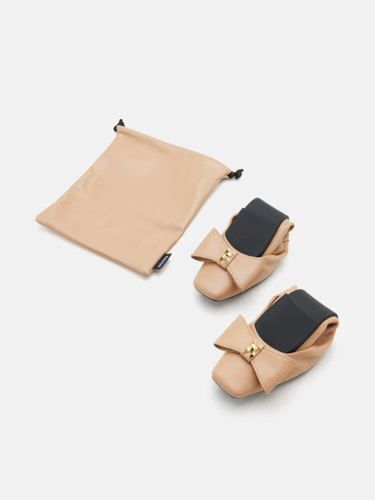 Madeline Studded Bow Foldable Flats - Image 3