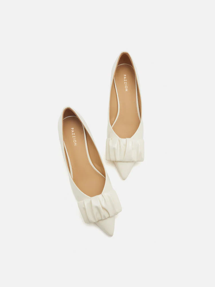 Demna Ruched Pointed Toe Kitten Heels - Image 4