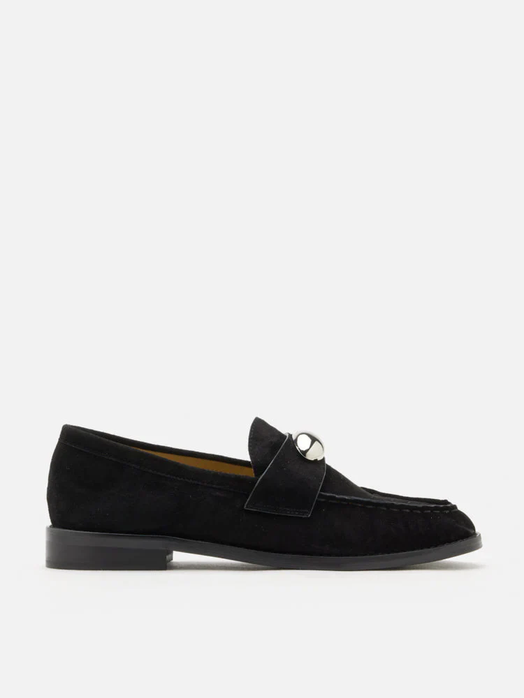 Lilibet Suede Metal-Buckle Loafers - Image 11
