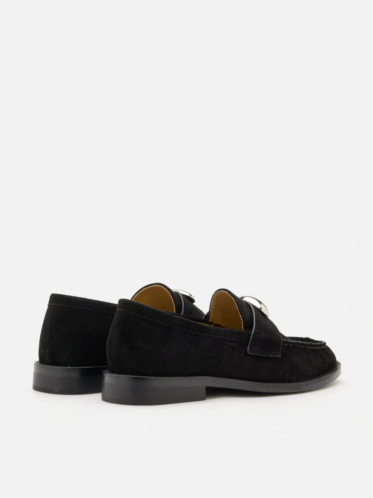 Lilibet Suede Metal-Buckle Loafers - Image 14