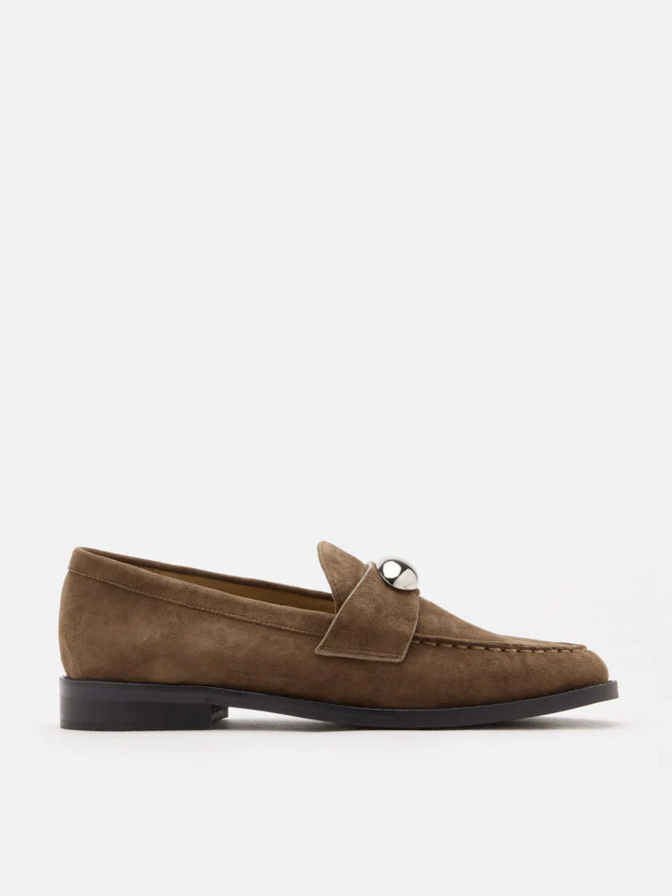 Lilibet Suede Metal-Buckle Loafers - Image 4