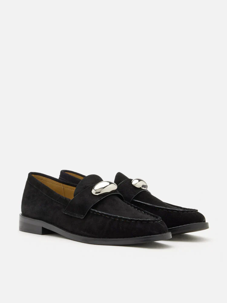 Lilibet Suede Metal-Buckle Loafers - Image 8