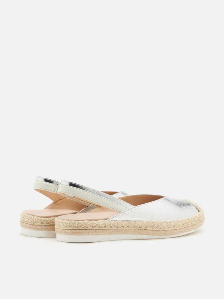 Danni Metallic Leather Slingback Espadrilles - Image 12