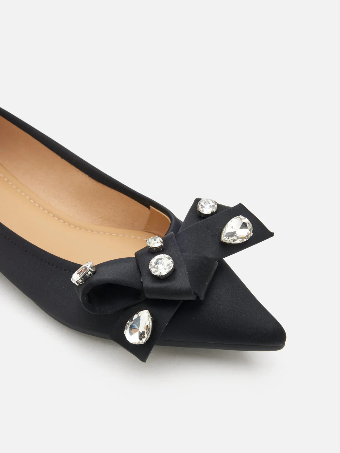 Carine Diamante Embellished Silk Flats - Image 10
