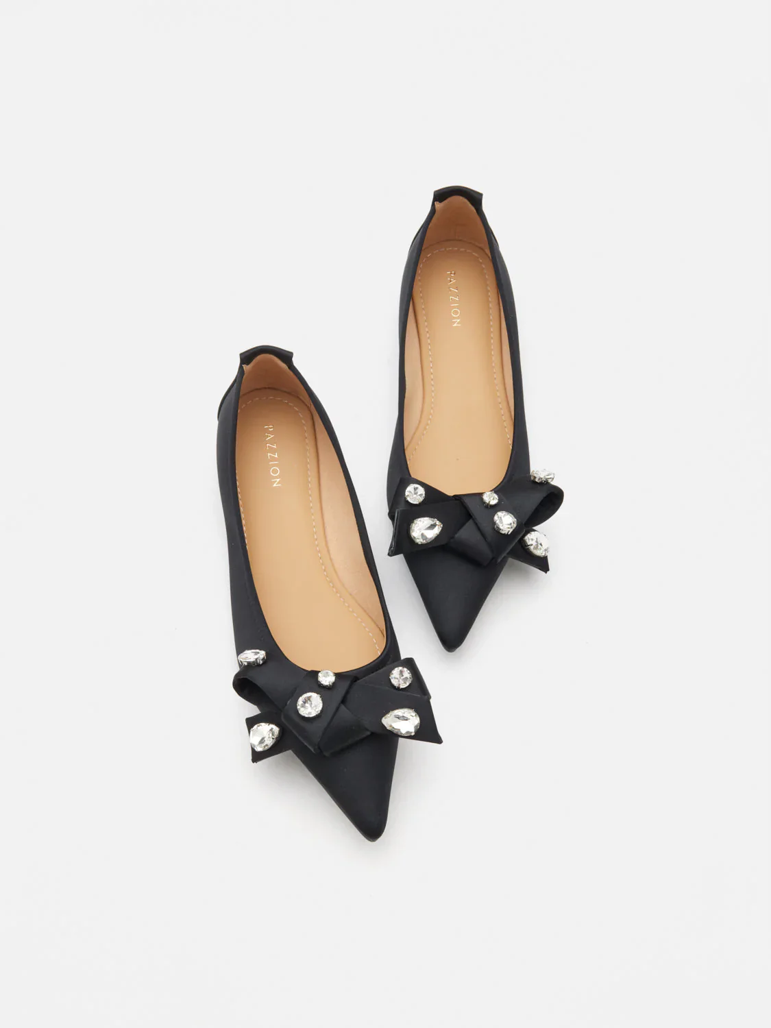 Carine Diamante Embellished Silk Flats - Image 13