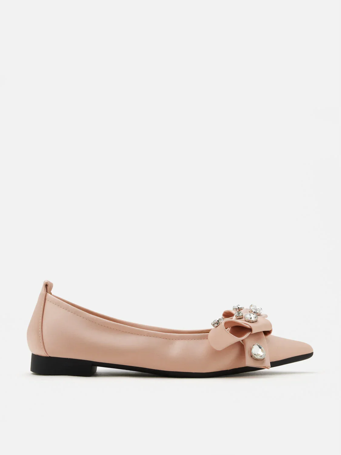 Carine Diamante Embellished Silk Flats - Image 4