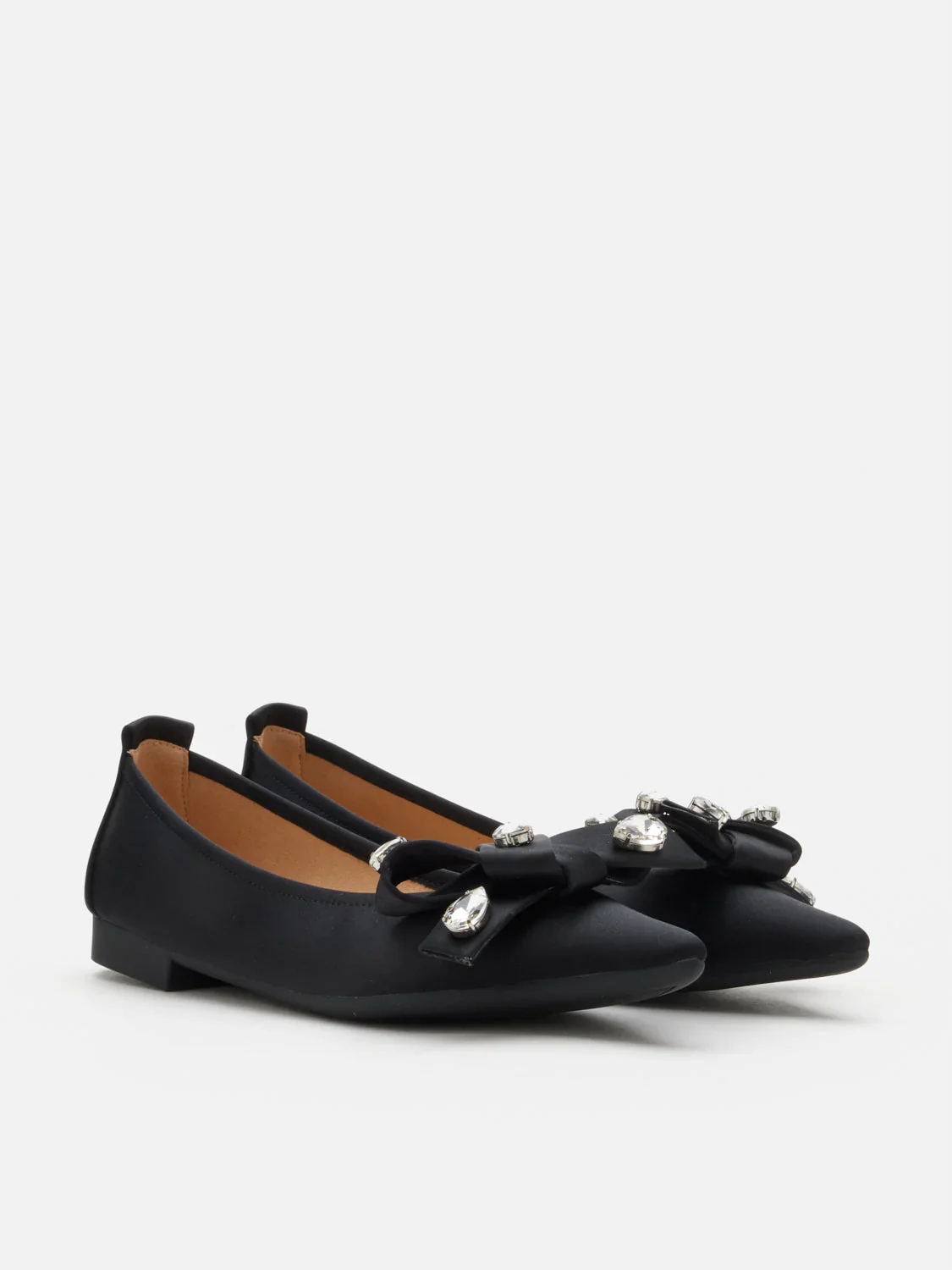 Carine Diamante Embellished Silk Flats - Image 8