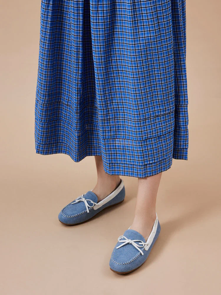 Glenda Denim Bow Moccasins - Image 10