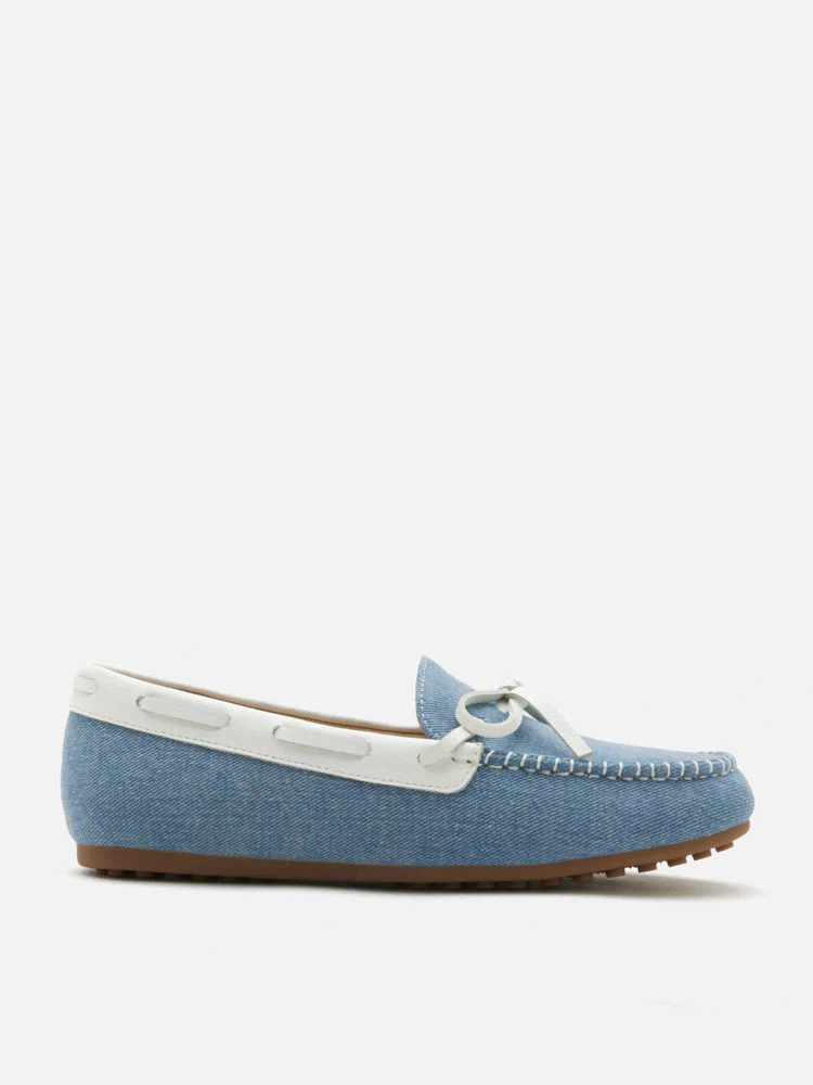 Glenda Denim Bow Moccasins - Image 12