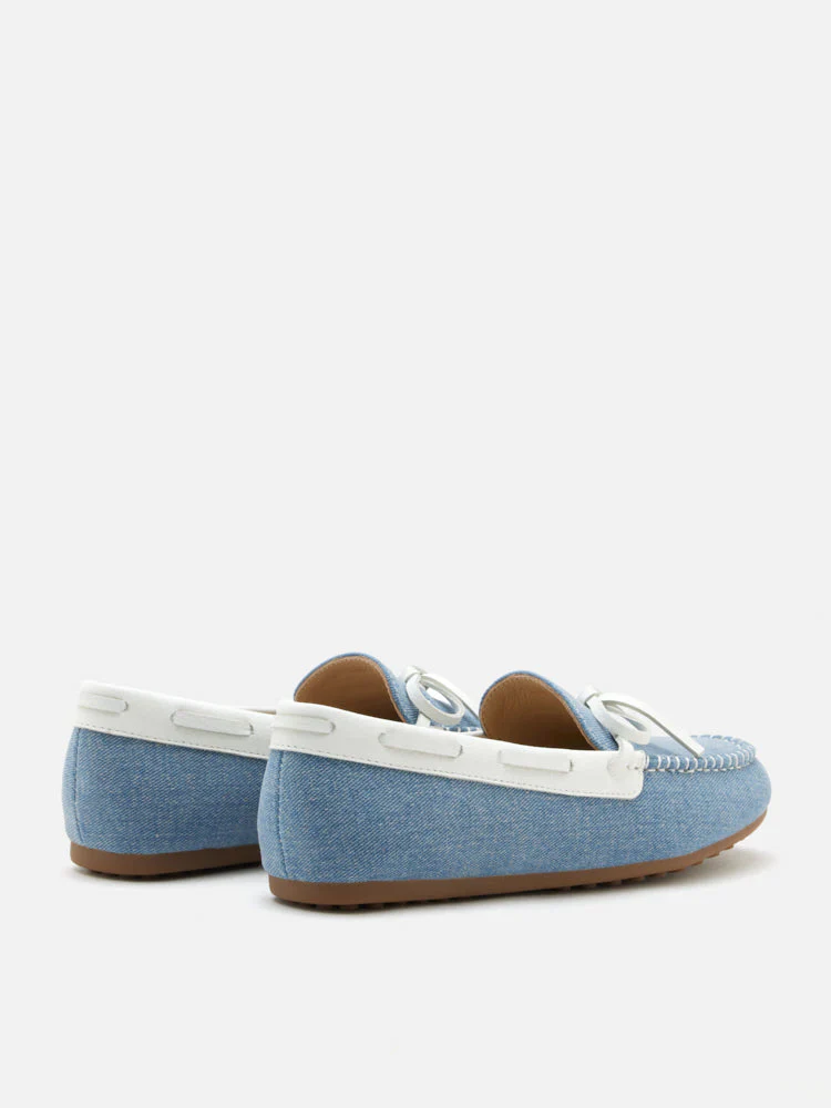 Glenda Denim Bow Moccasins - Image 15