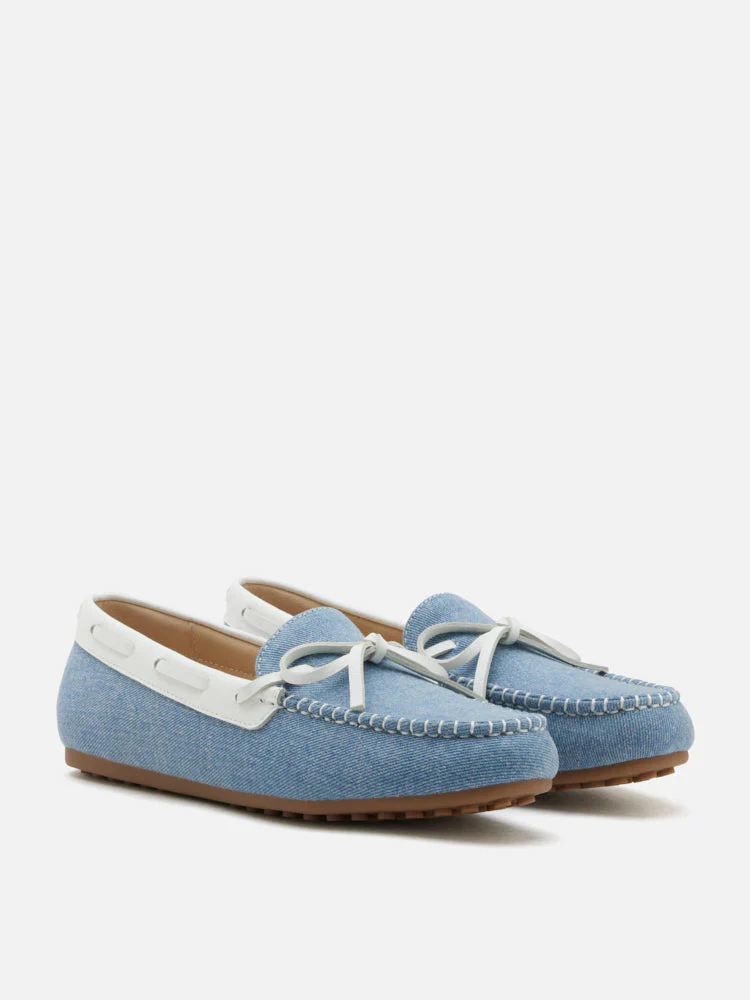 Glenda Denim Bow Moccasins - Image 9