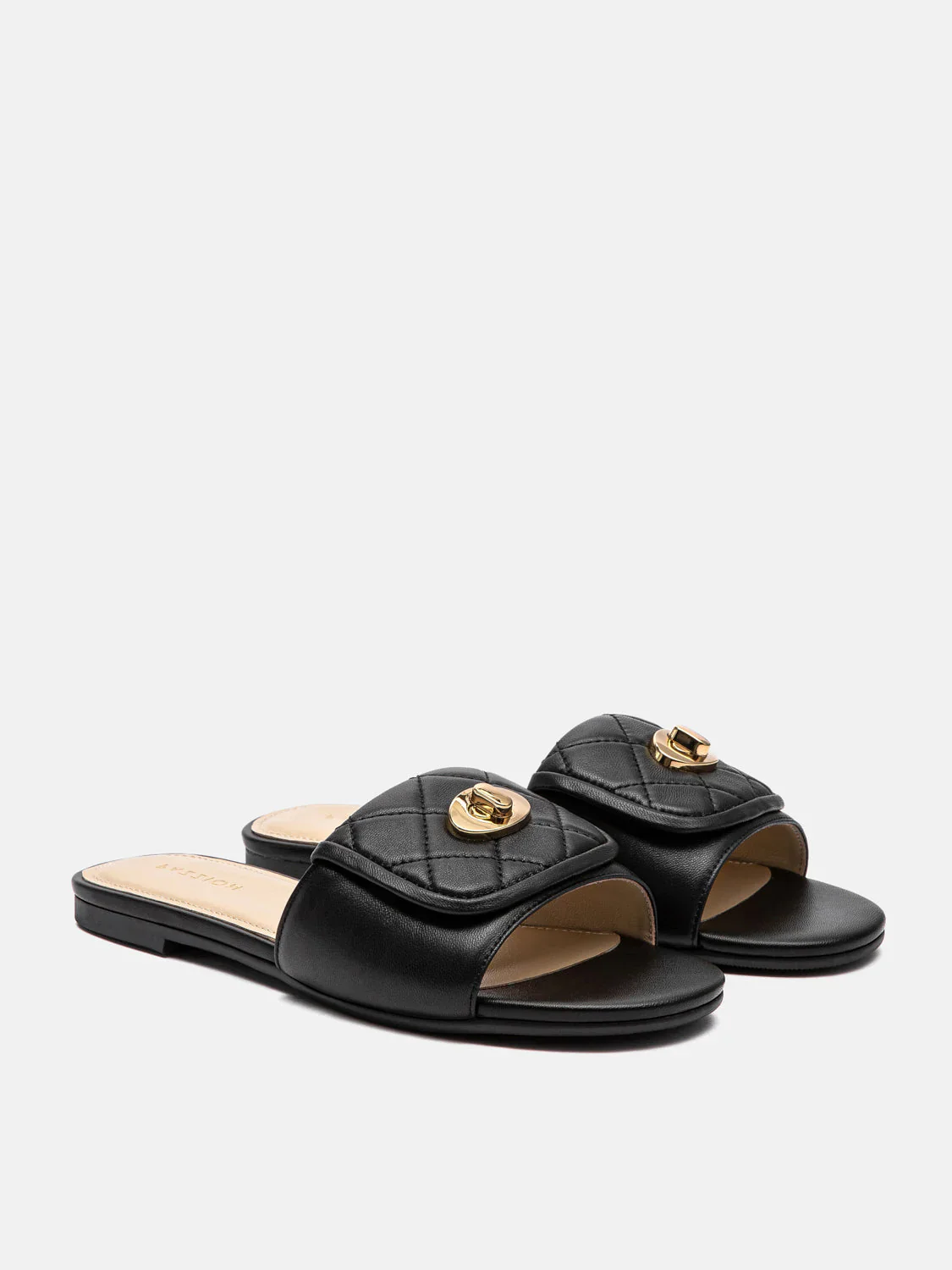 Jorialyn Quilted Leather Slides - Image 10