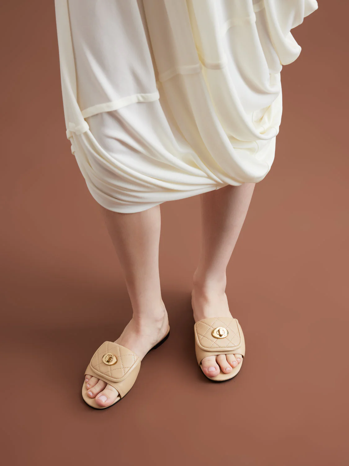 Jorialyn Quilted Leather Slides - Image 2