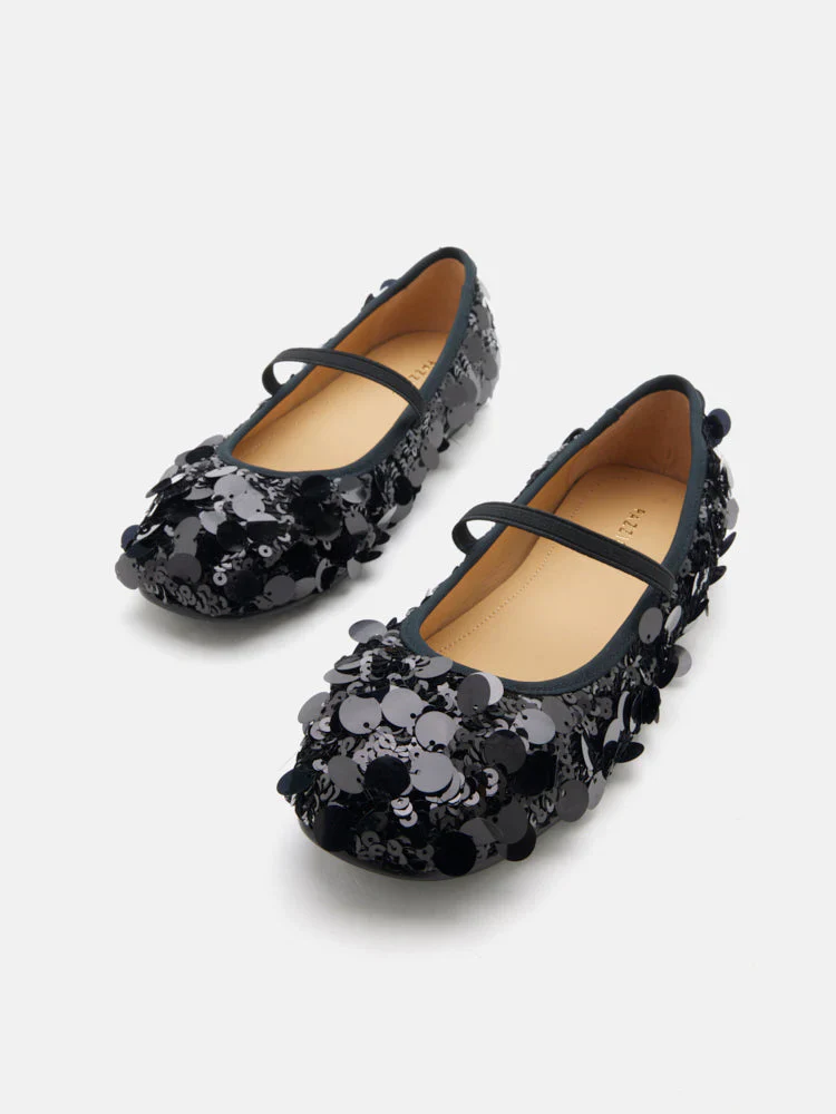 Christa Sequin Webbed Mary Janes - Image 11