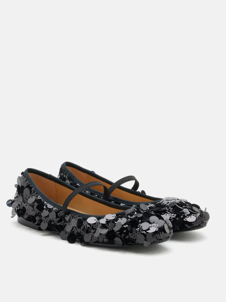 Christa Sequin Webbed Mary Janes - Image 9