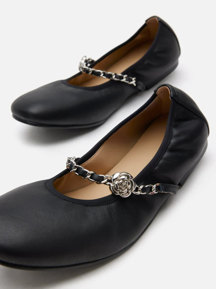 Reiley Floral Accented Chain-Strap Mary Janes - Image 10