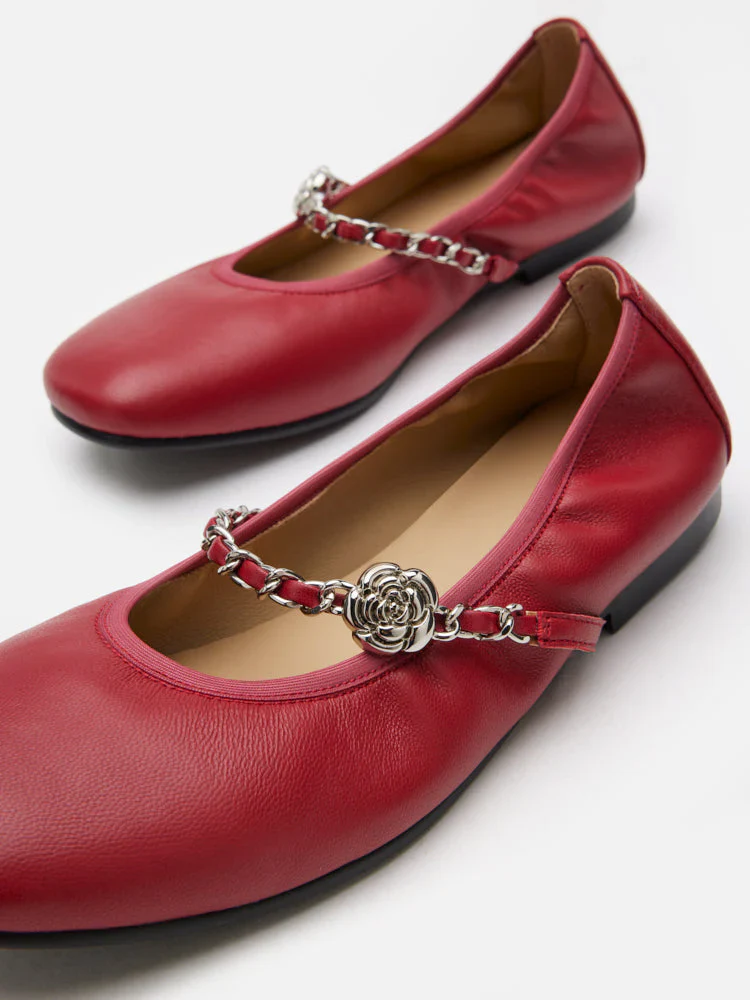 Reiley Floral Accented Chain-Strap Mary Janes - Image 3