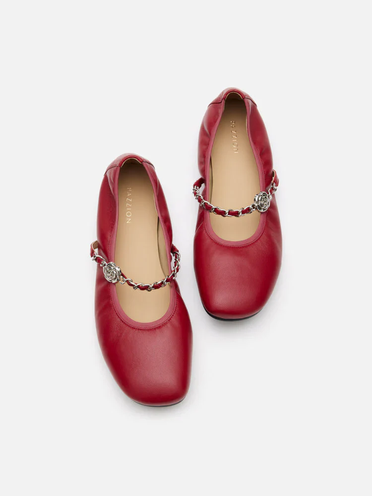 Reiley Floral Accented Chain-Strap Mary Janes - Image 6
