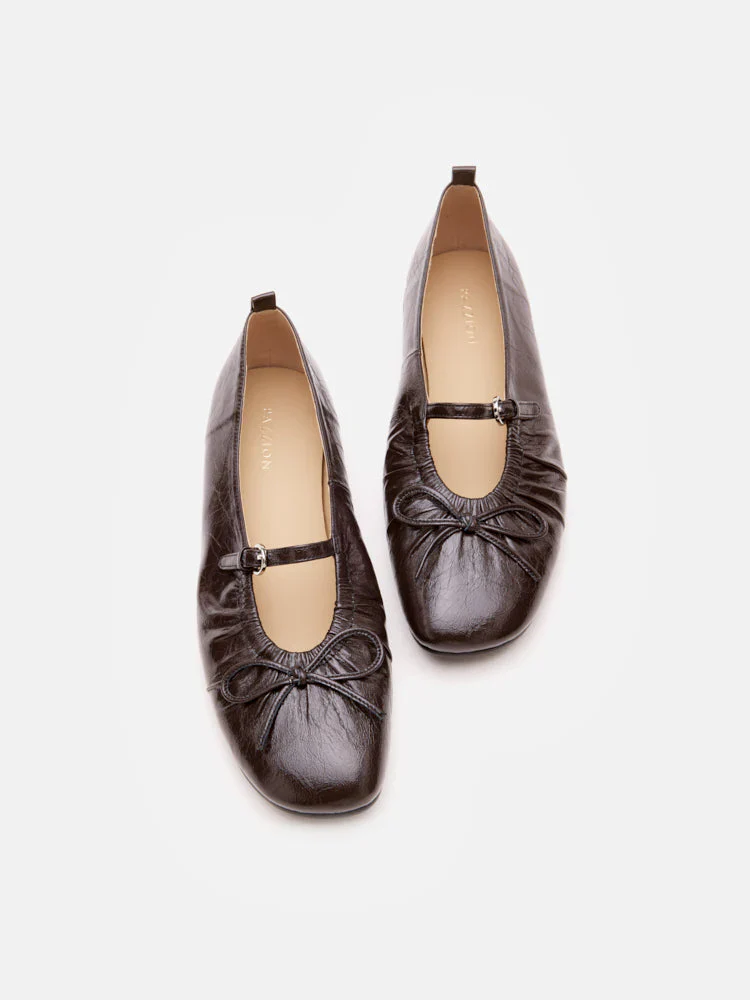 Issey Gathered Ruched Bow Mary Janes - Image 11