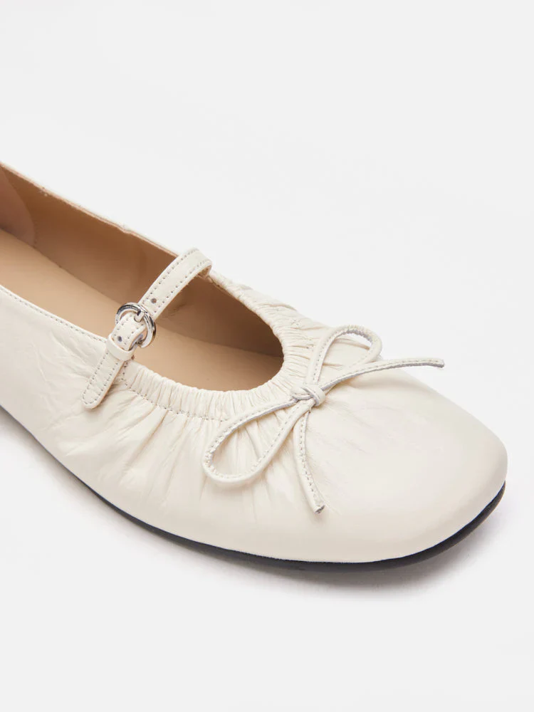 Issey Gathered Ruched Bow Mary Janes - Image 3