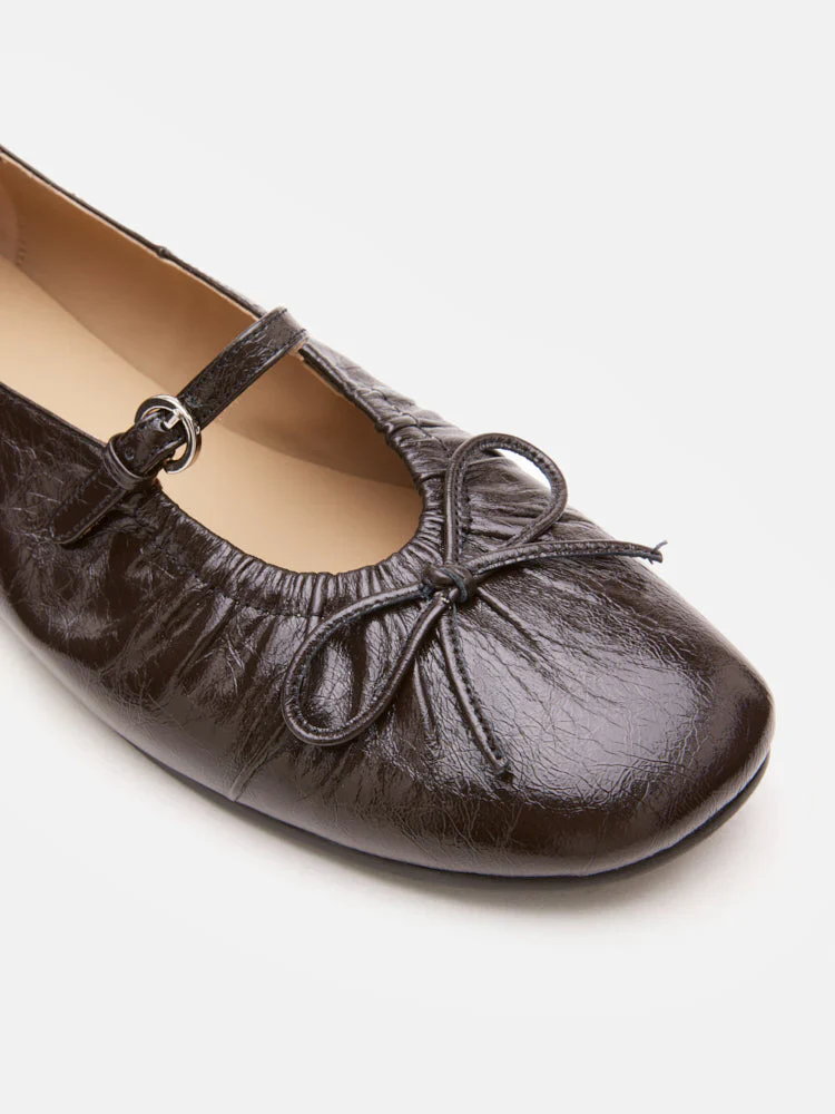 Issey Gathered Ruched Bow Mary Janes - Image 9
