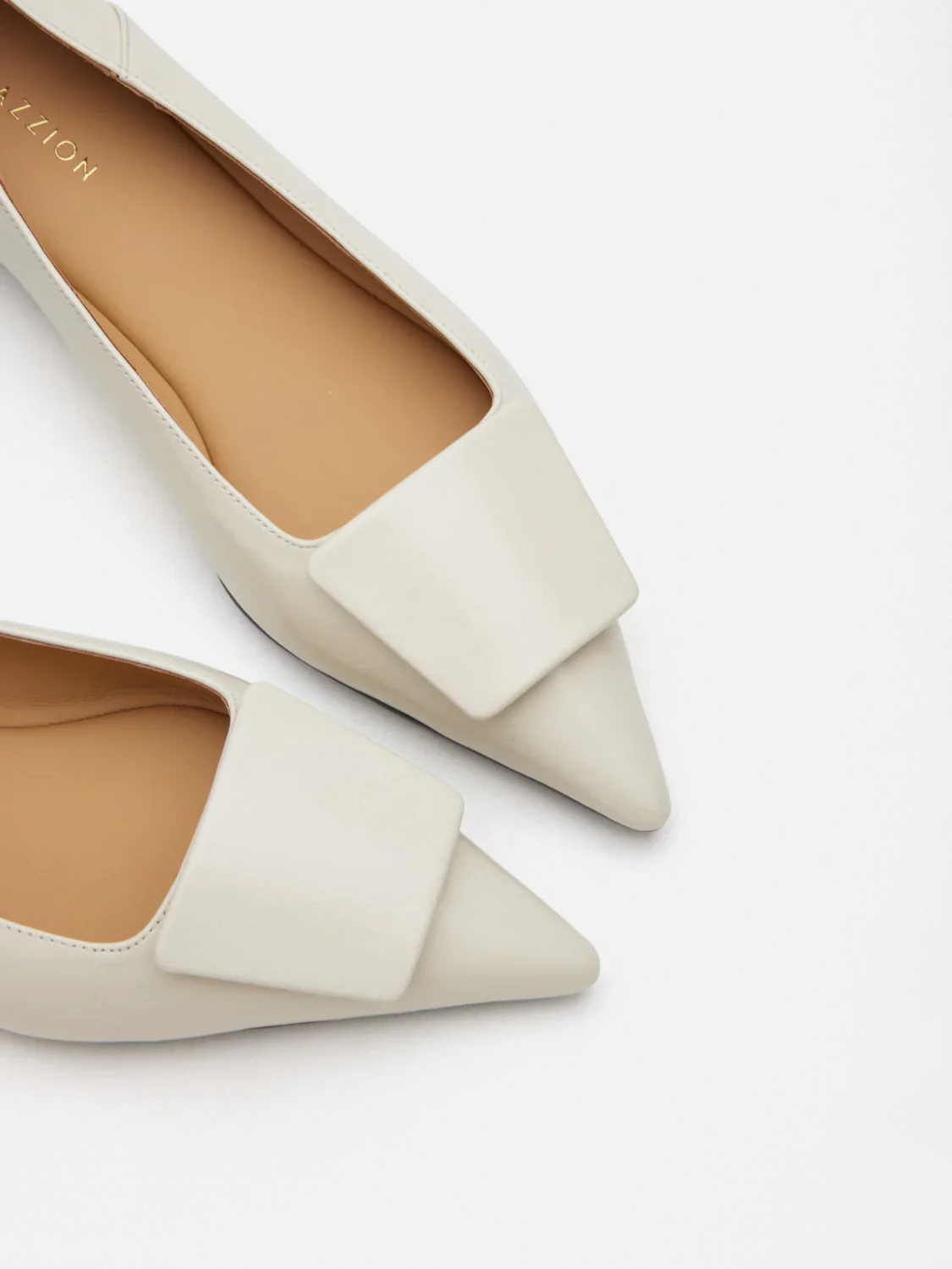 Elie Sculpted Buckle Pointed Toe Flats - Image 3