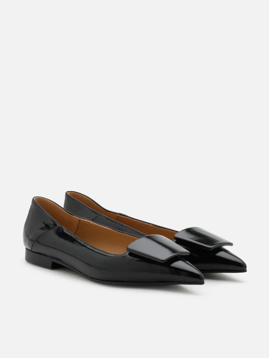 Elie Sculpted Buckle Pointed Toe Flats - Image 8