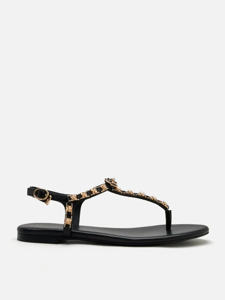 Camelia Embellished T-bar Sandals - Image 11