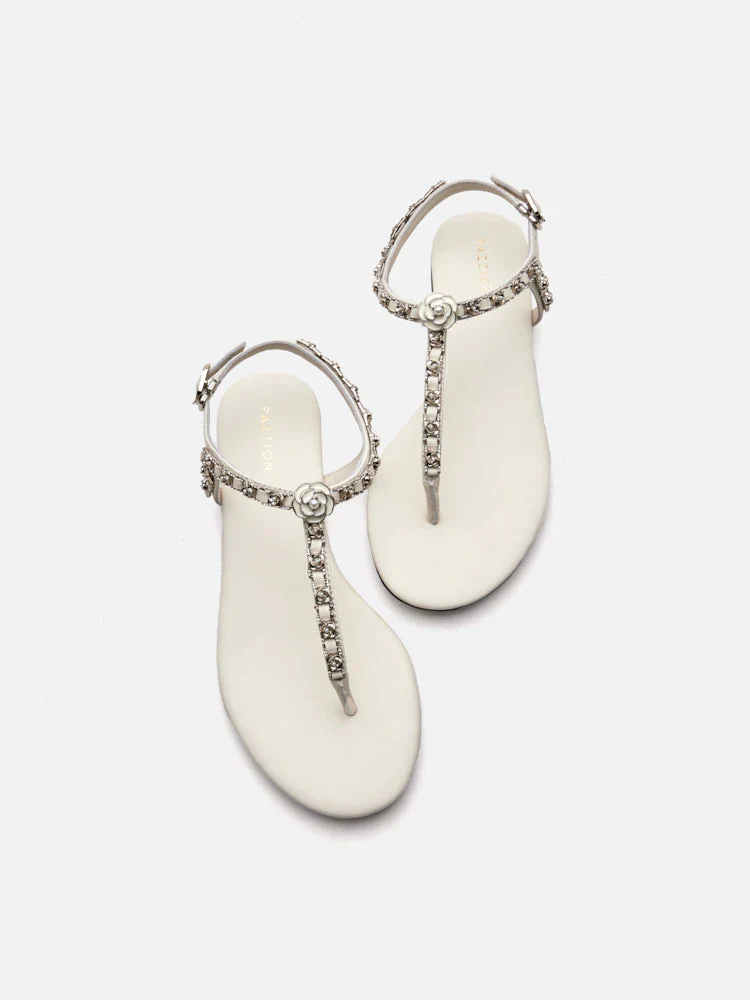 Camelia Embellished T-bar Sandals - Image 6