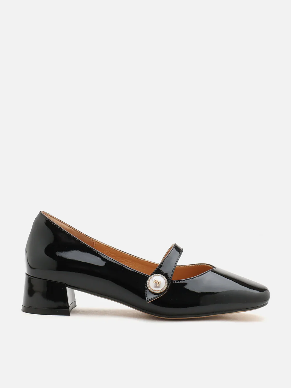Viorina Crystal Pearl Leather Mary Jane Heels - Image 11