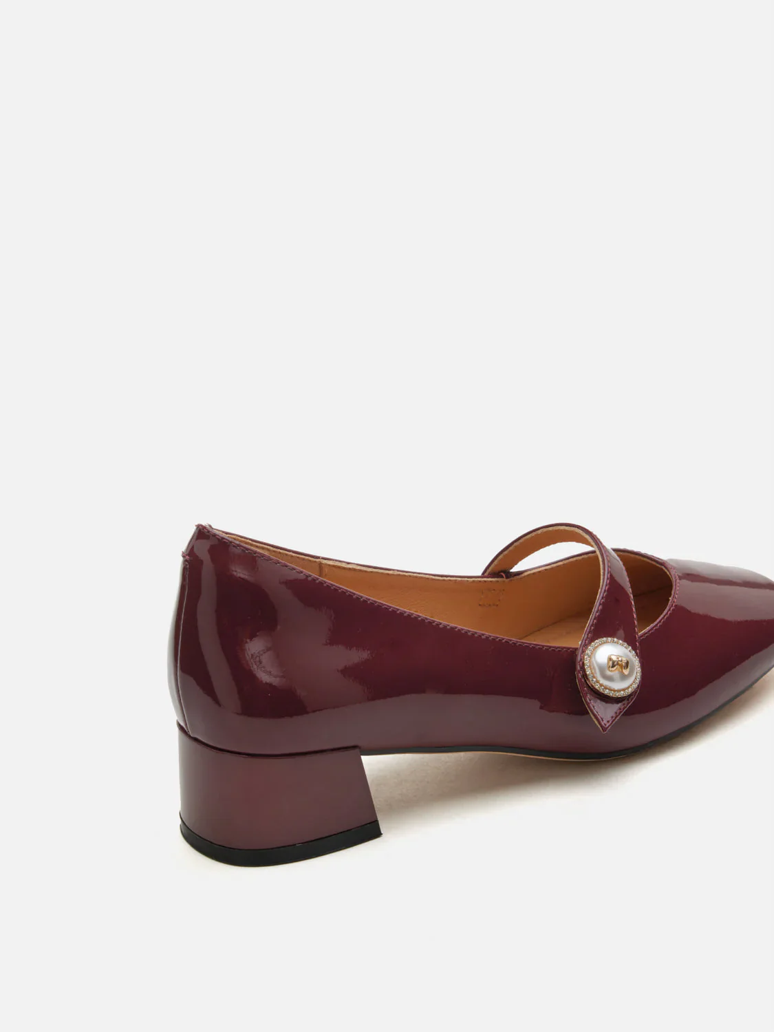 Viorina Crystal Pearl Leather Mary Jane Heels - Image 6