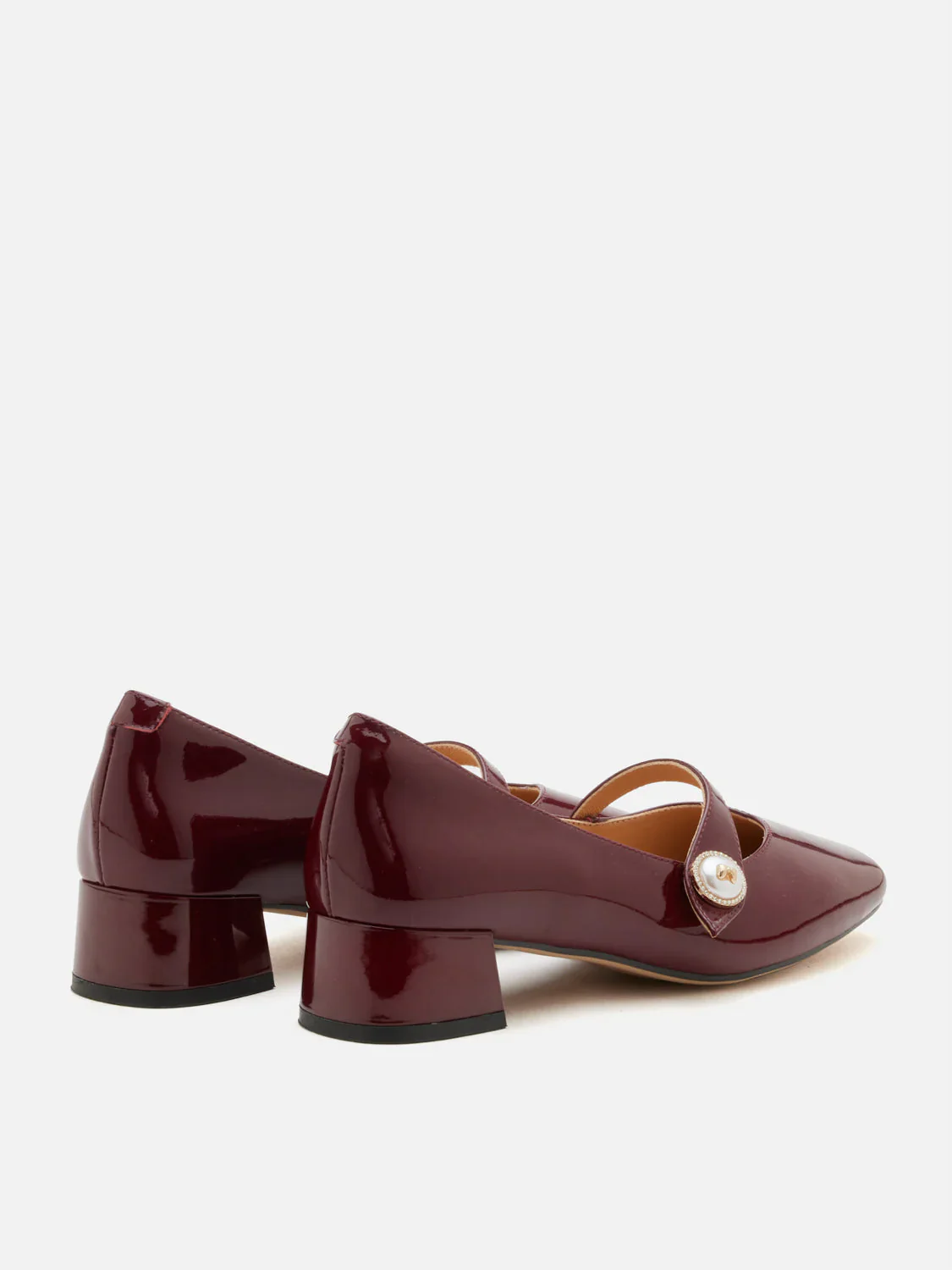 Viorina Crystal Pearl Leather Mary Jane Heels - Image 7