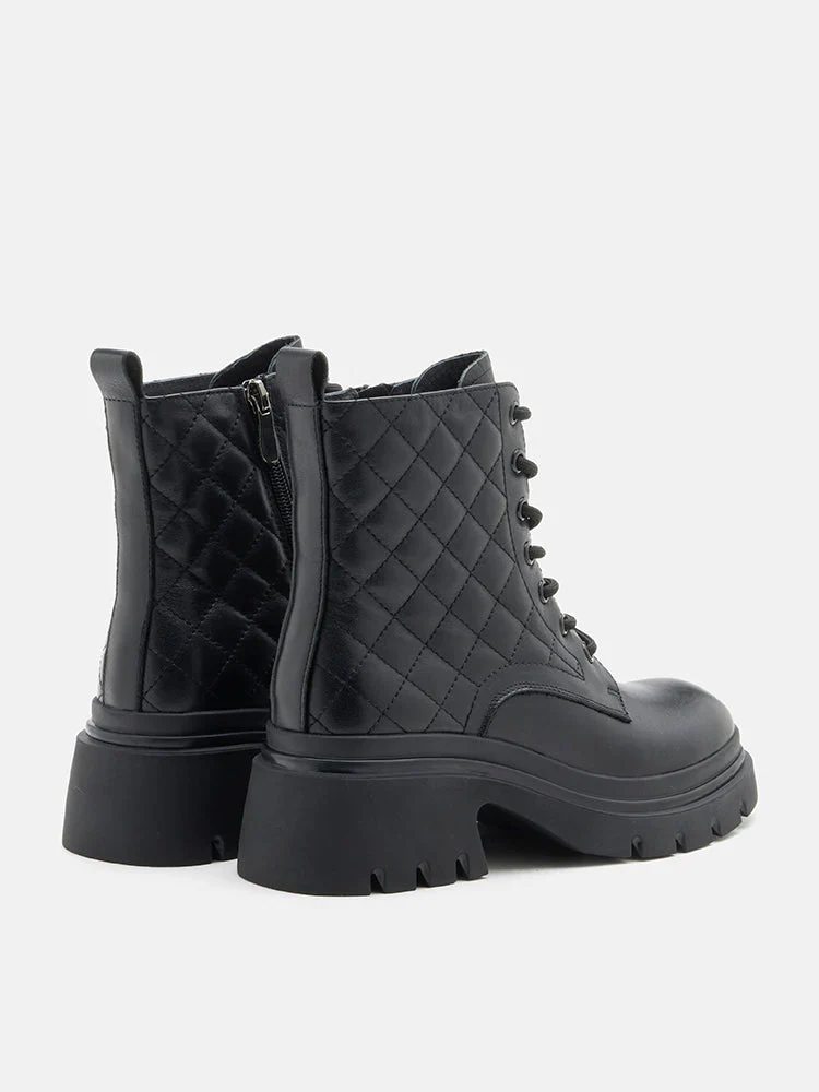 Aaira Quilted Lace Up Boots - Image 12