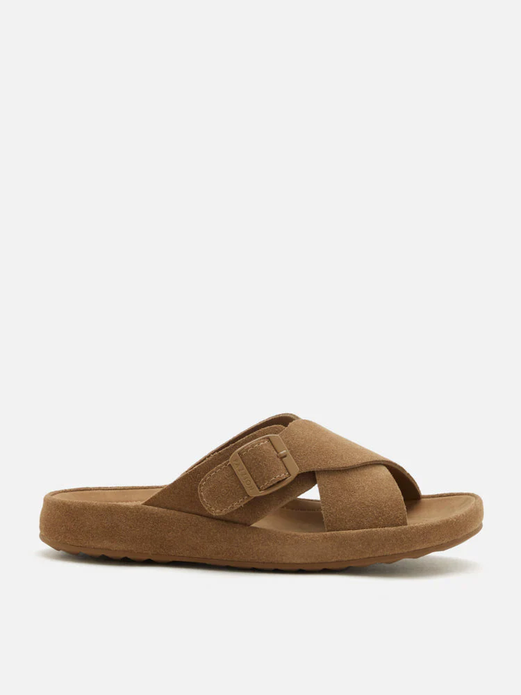Vivi Criss Cross Suede Slides - Image 11