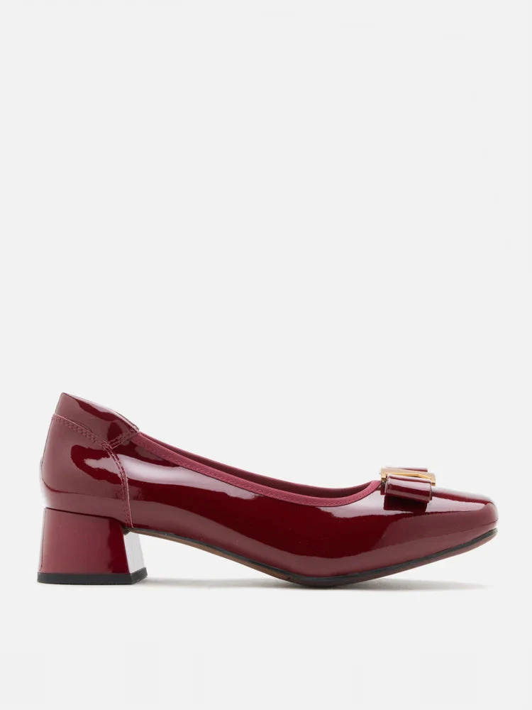 Jenn Metallic Bow Low Block Heels - Image 3
