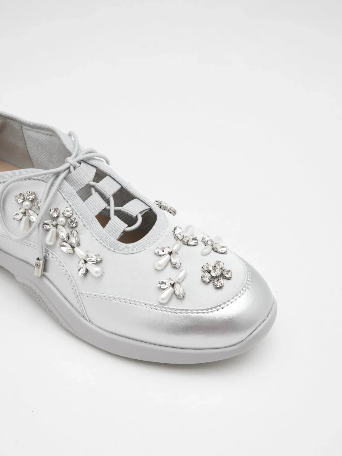 Isabeli Crystal-Embellished Lace-Up Sneakers - Image 10