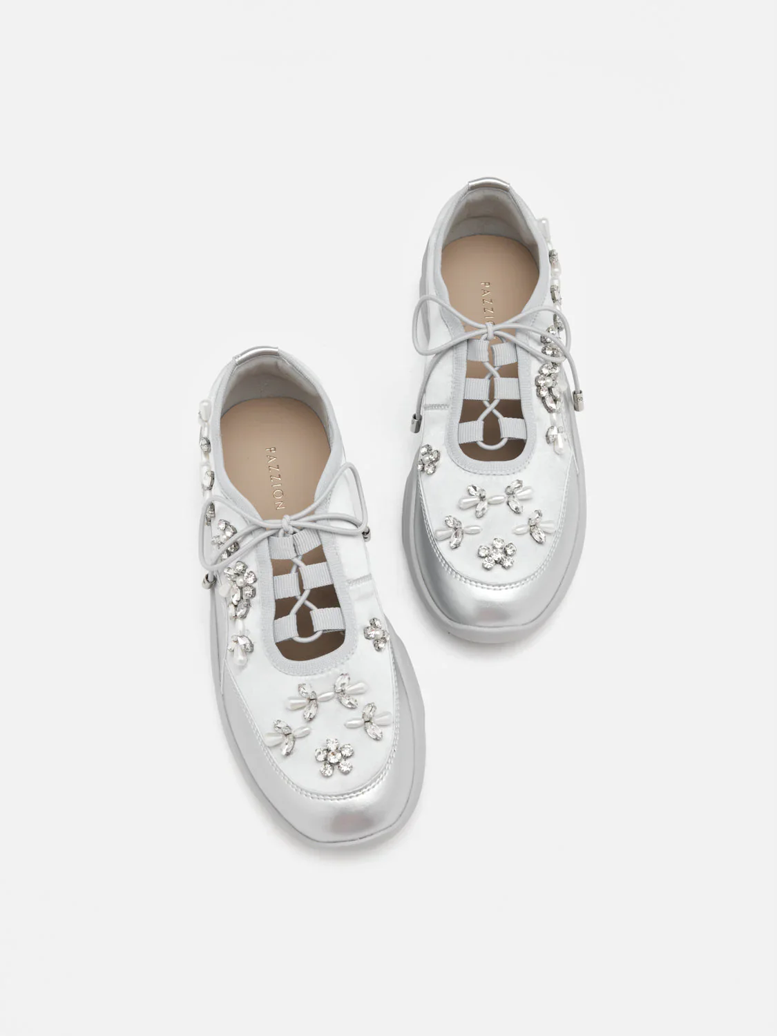 Isabeli Crystal-Embellished Lace-Up Sneakers - Image 13