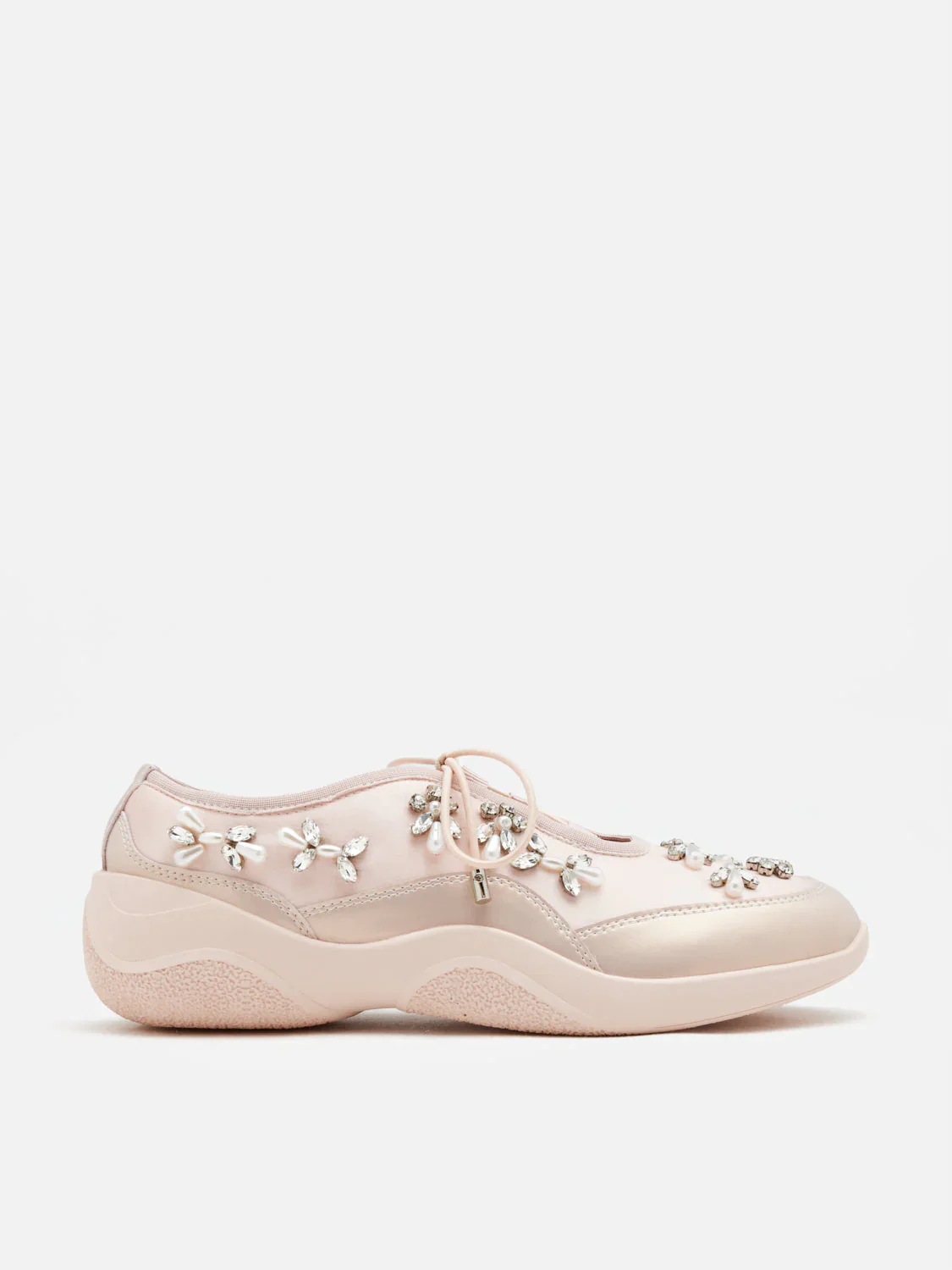 Isabeli Crystal-Embellished Lace-Up Sneakers - Image 4