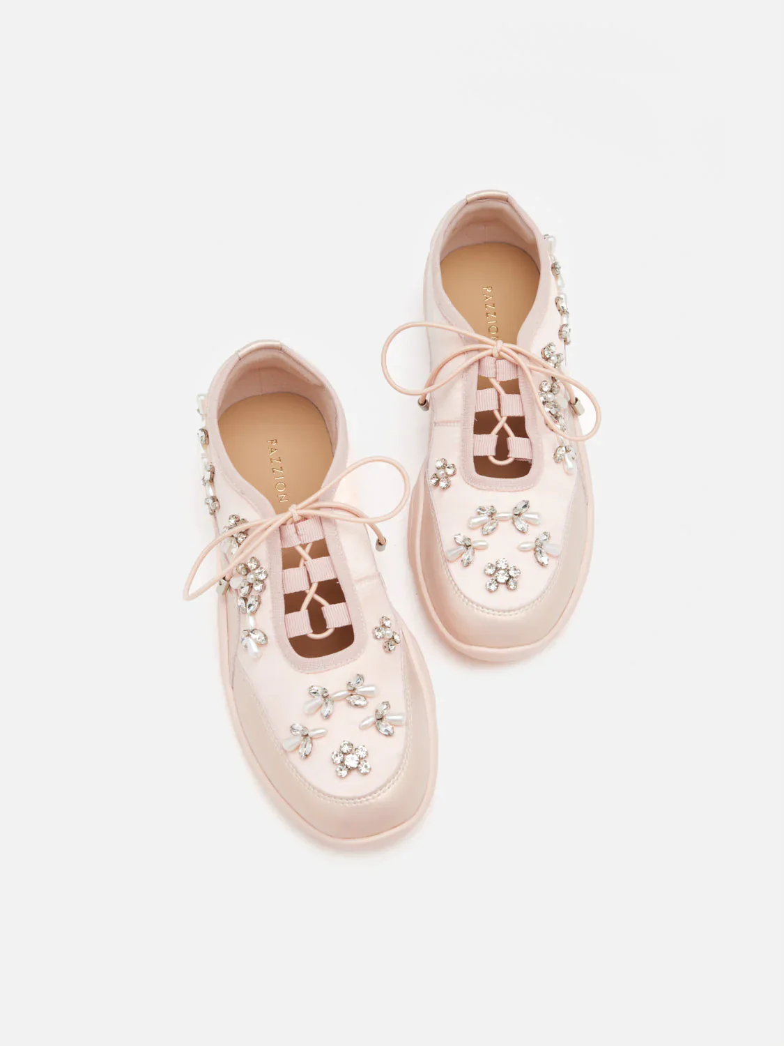 Isabeli Crystal-Embellished Lace-Up Sneakers - Image 6