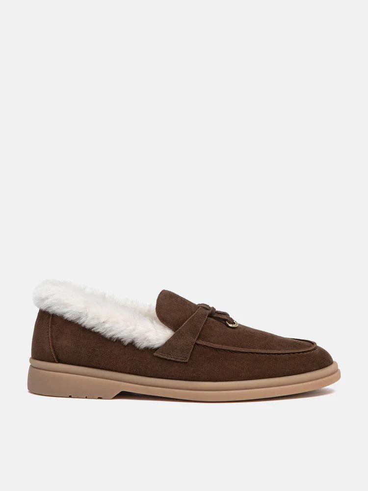 Phemia Knot Detail Wool-Lined Suede Loafers - Image 12