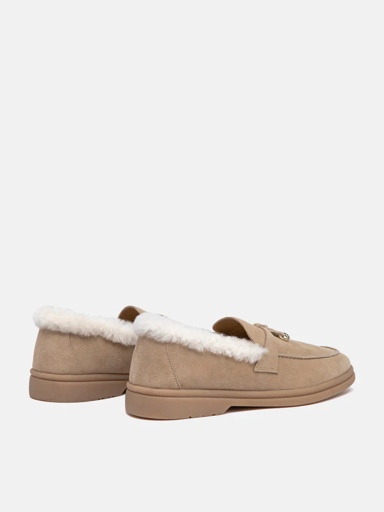 Phemia Knot Detail Wool-Lined Suede Loafers - Image 8