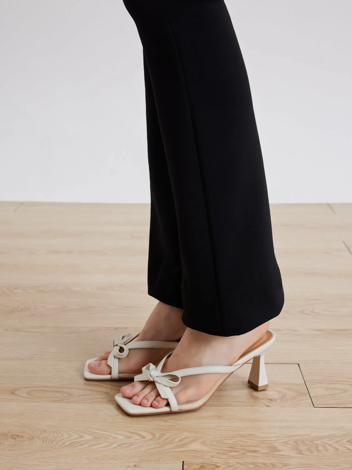 Uira Mesh Bow Mule Heels - Image 2
