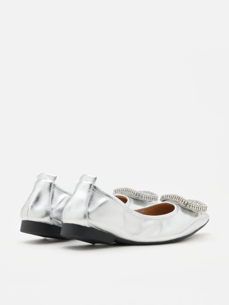 Maddox Crystal Buckle Pointed Toe Foldable Flats - Image 14