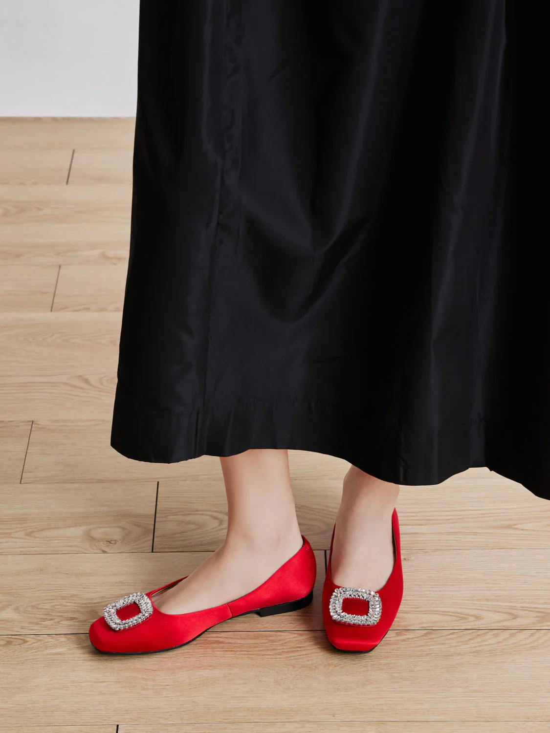 Ulyana Teardrop Crystal Buckle Flats - Image 2