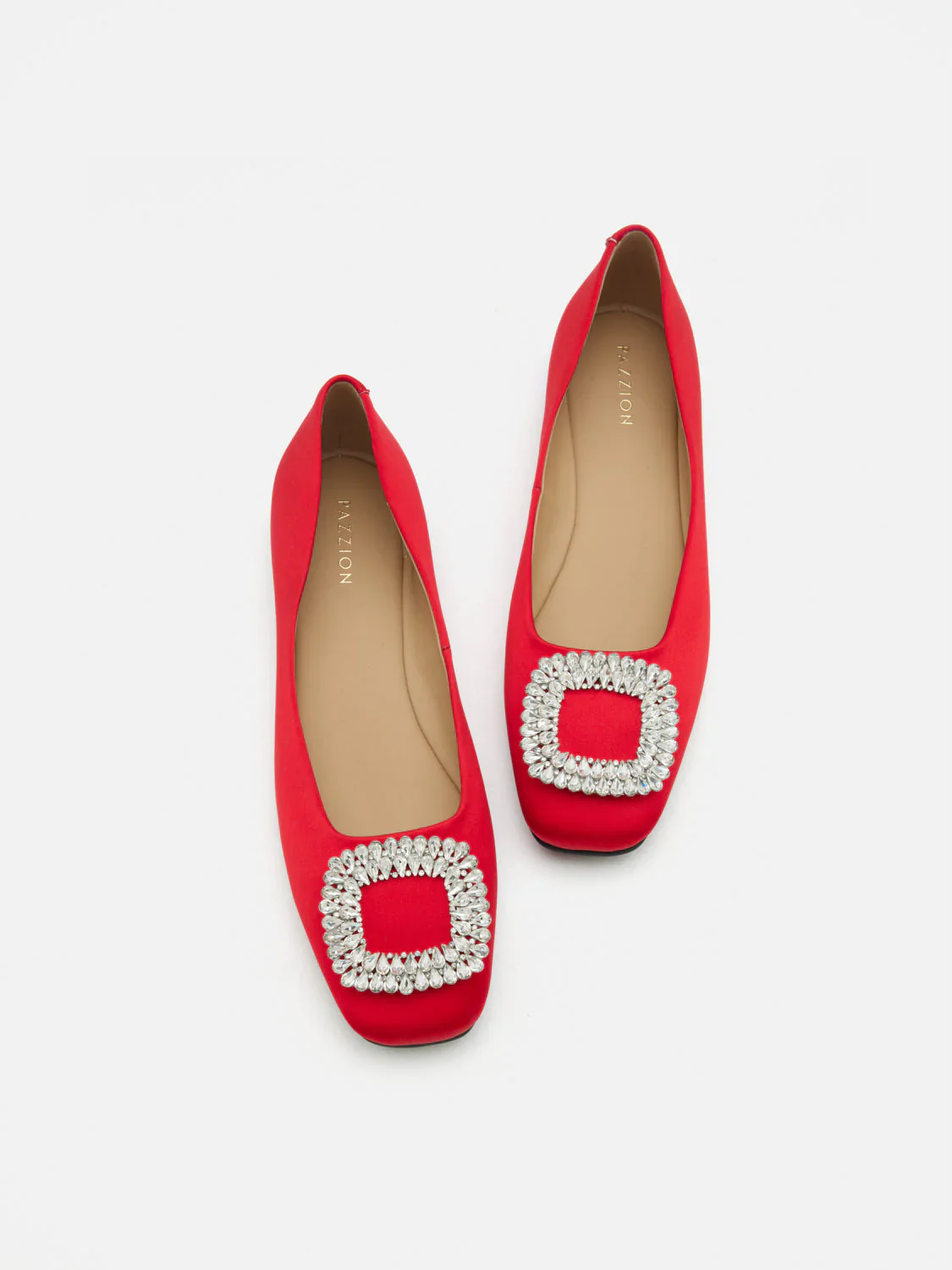 Ulyana Teardrop Crystal Buckle Flats - Image 6