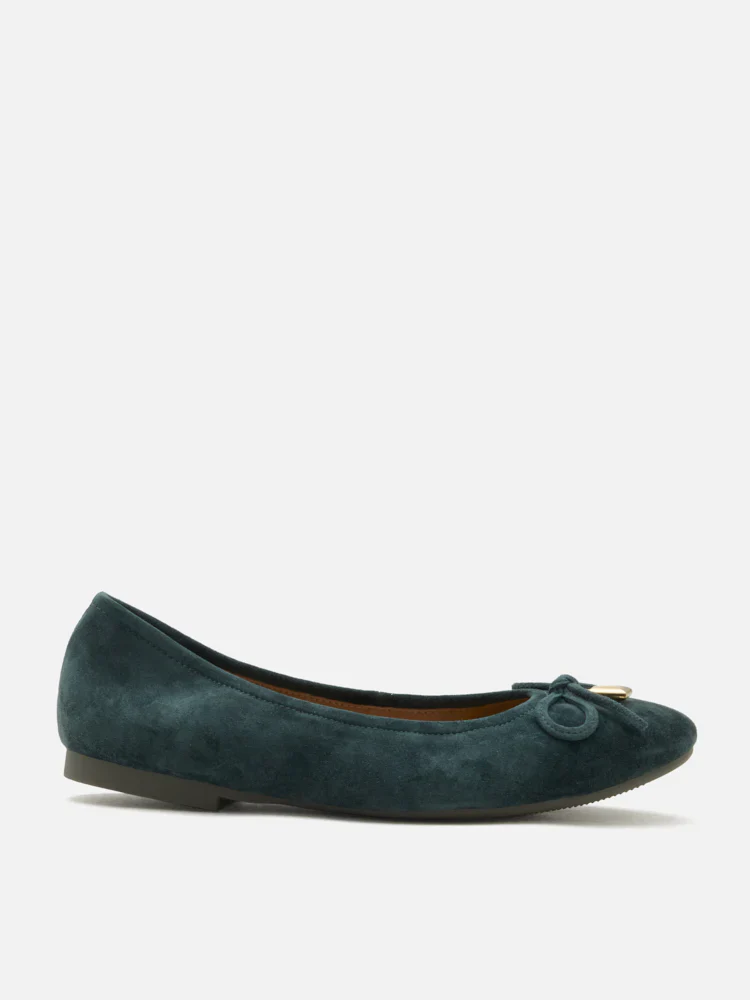 Daria Accented Suede Bow Flats - Image 11