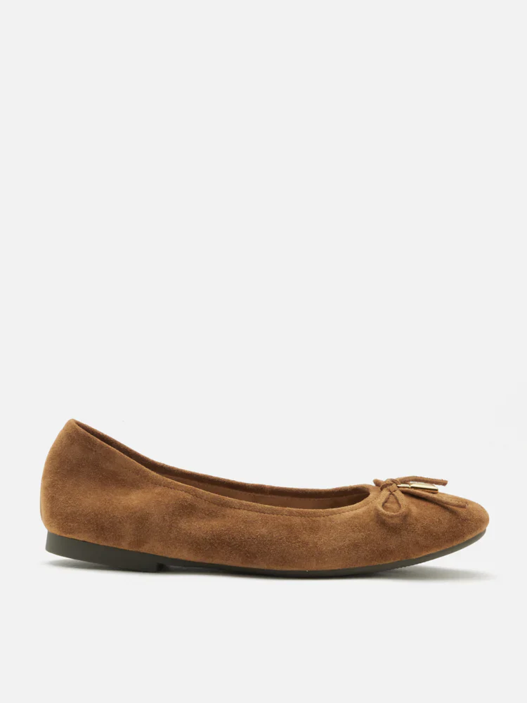 Daria Accented Suede Bow Flats - Image 4