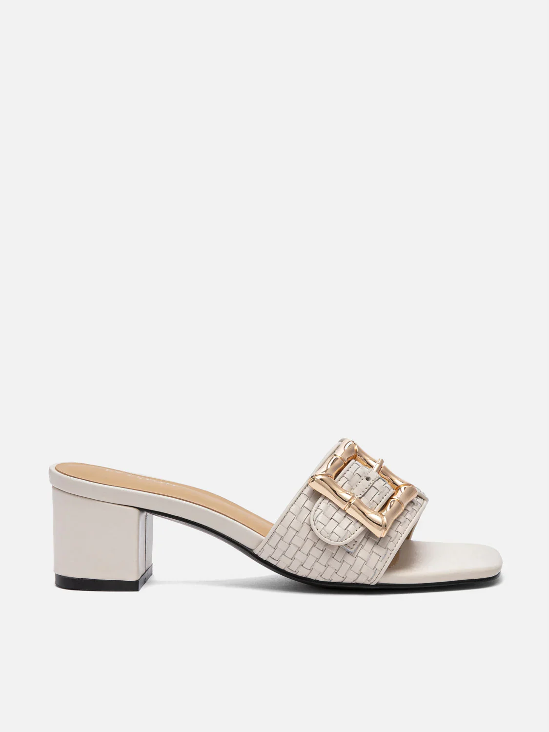 Elarise Woven Buckle Leather Heels