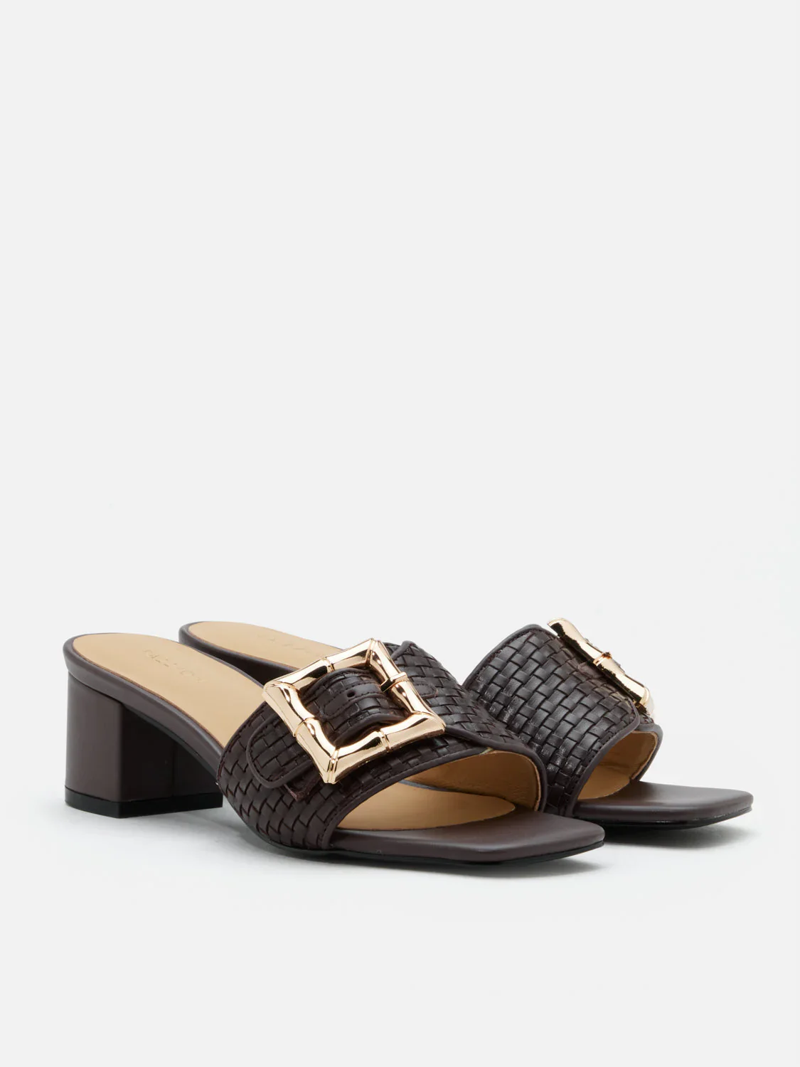 Elarise Woven Buckle Leather Heels - Image 11