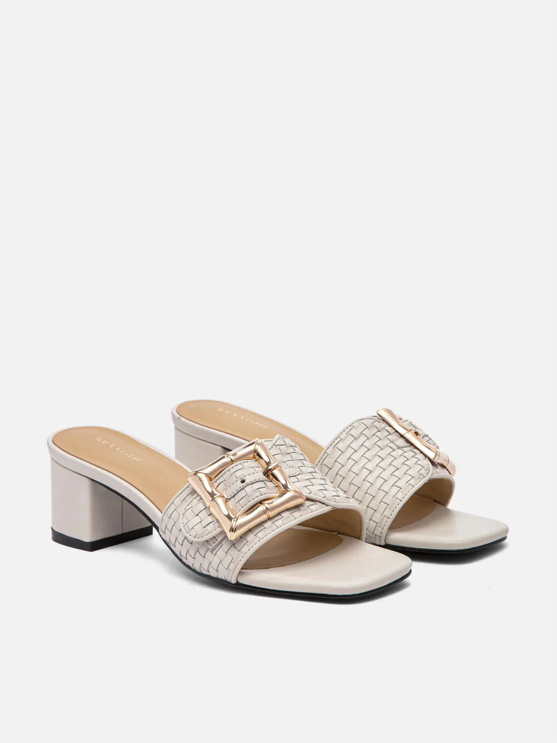 Elarise Woven Buckle Leather Heels - Image 4